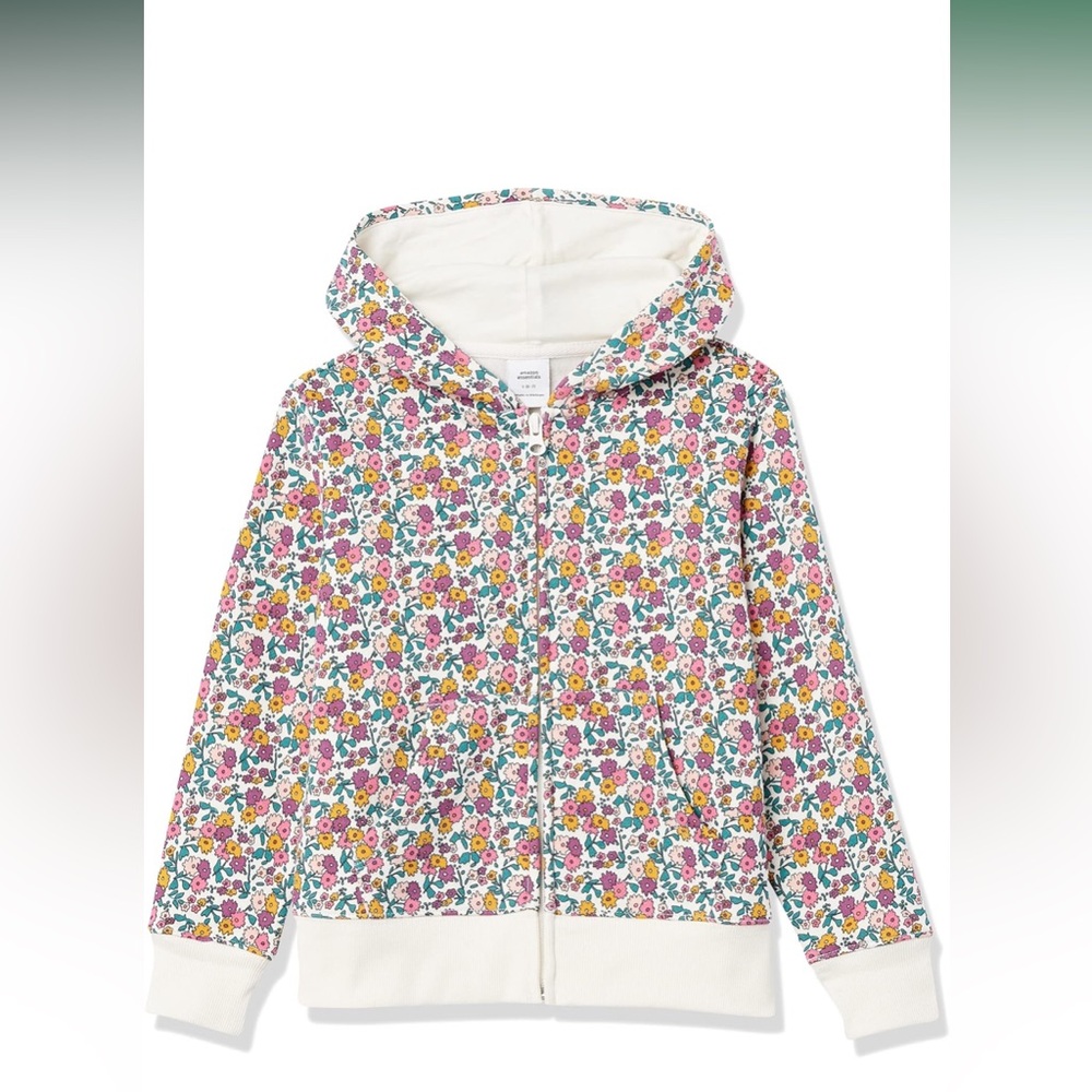 Amazon Essentials Girls and Toddlers' Fleece Zip-Up Hoodie Sweatshirt..XS(NWT)